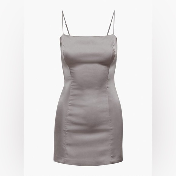 Aritzia Sunday Best Grey/Purple Satin Dress - Picture 1 of 6